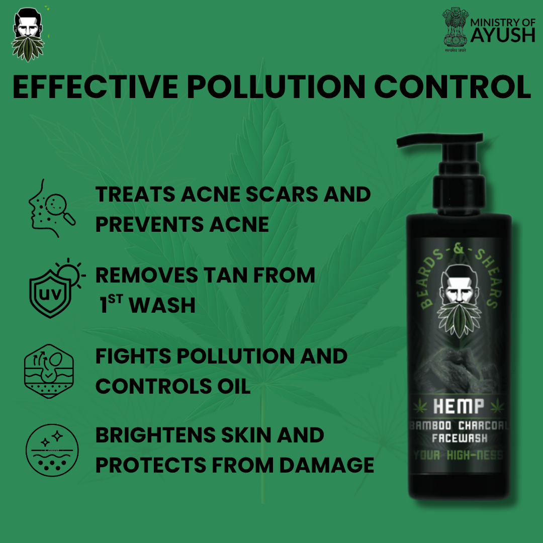 Hemp Face Wash With Activated Bamboo Charcoal - 200ml
