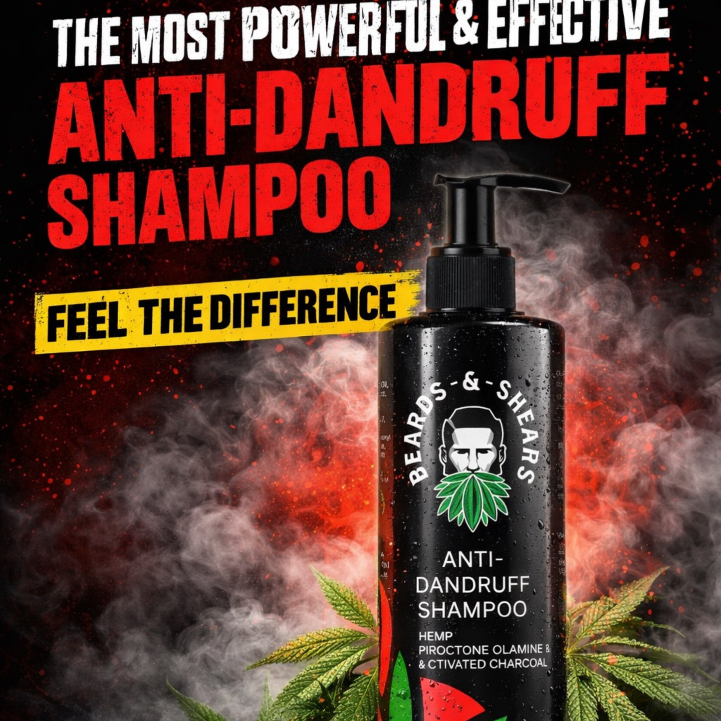 Anti Dandruff Shampoo 250ml | Contains Piroctone Olamine, Activated Charcoal & Hemp Seed Oil