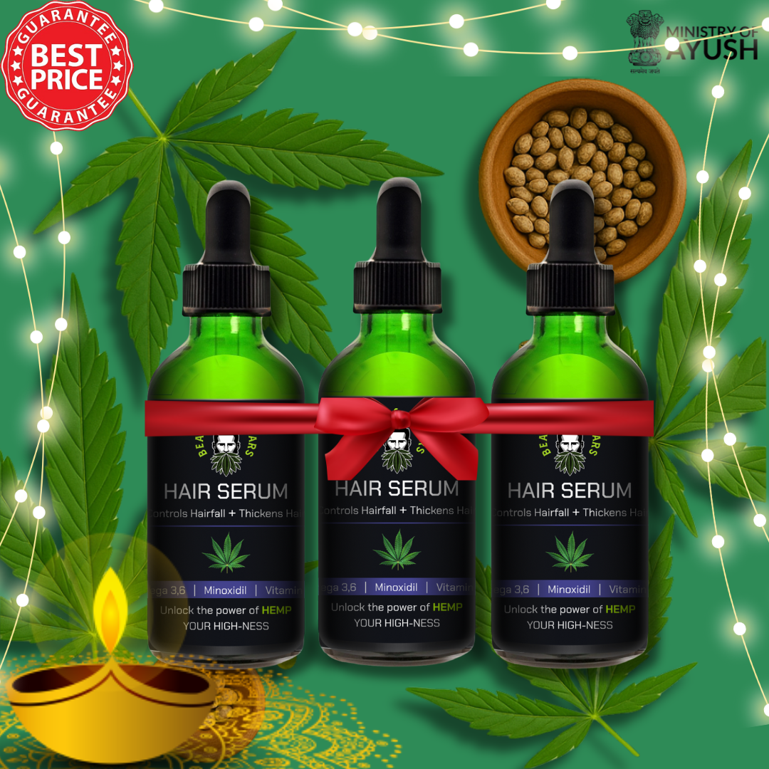 Minoxidil + Hemp Hair Growth Serum x 3 | Boosting Hair Growth And Controls Hair Fall