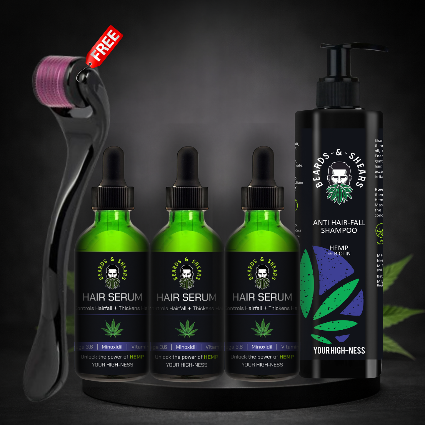 Hair Fall Control Combo for Men | Hemp Shampoo + Hair Growth Serum | Complete Hair Care Routine