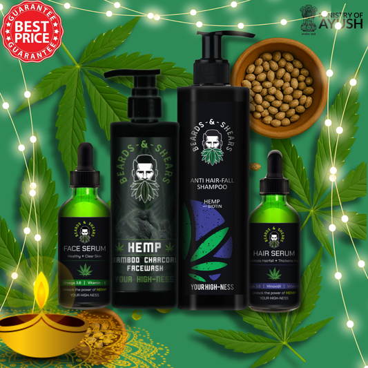 The Ultimate Grooming Combo For Men - Prevents Hair Fall, Hair Loss, Acne, De-Tans, Removes Pollution for Skin and Scalp!