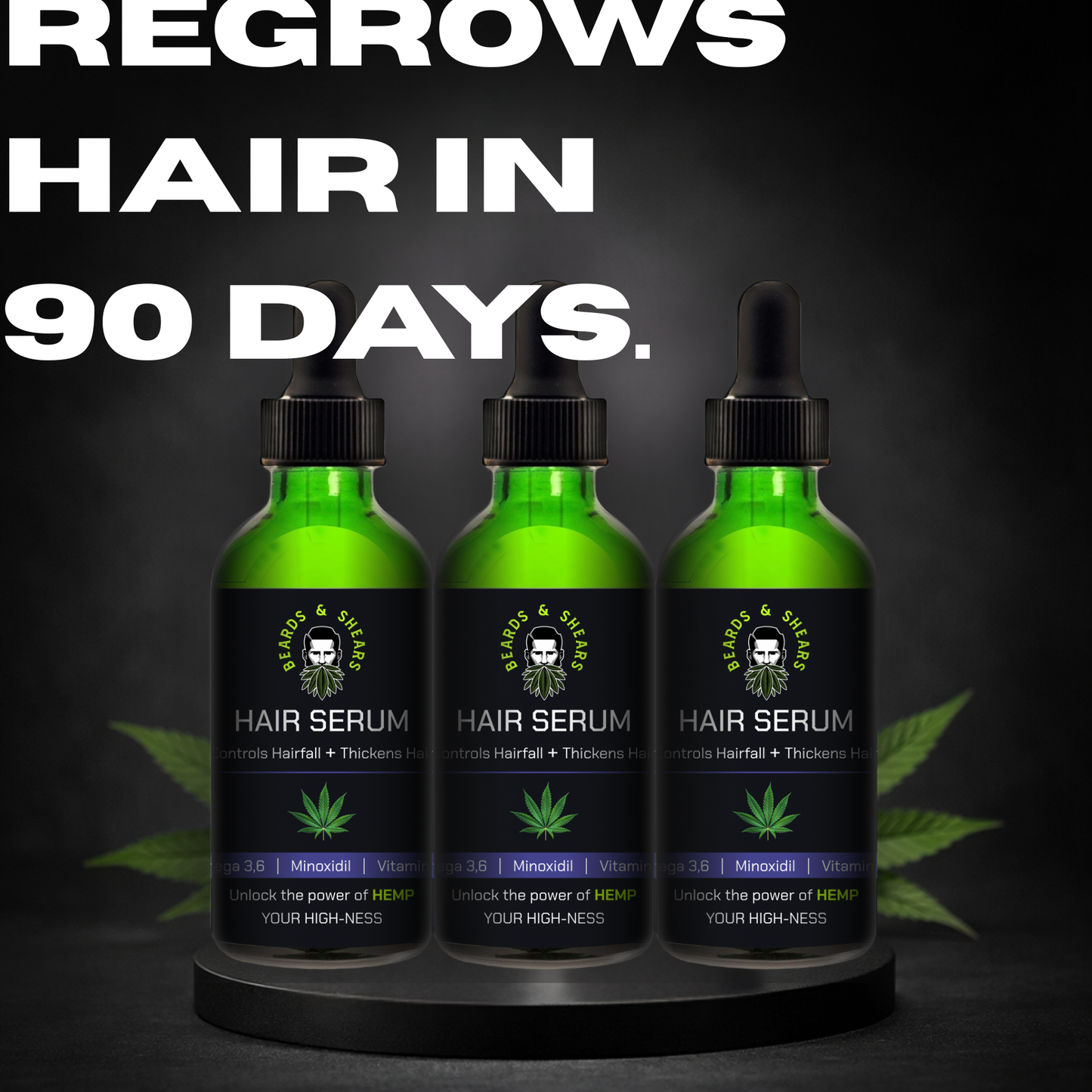 90 Days Pack |Hair Growth Serum x 3 | Boosting Hair Growth And Controls Hair Fall