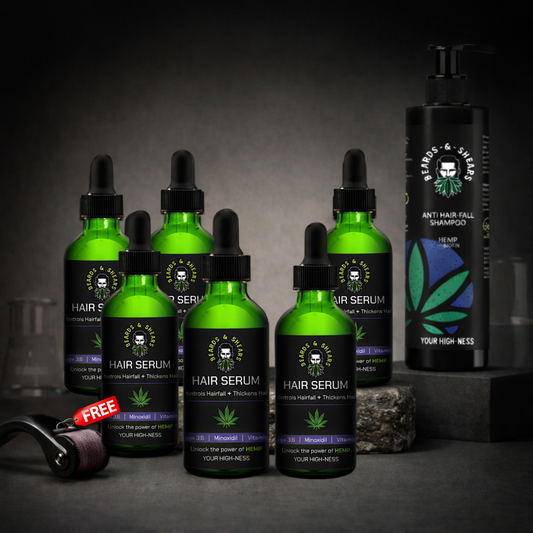 Hair Growth Serum for Men + Anti Hair-Fall Shampoo | Pack Of (3 Serums + 1 Shampoo)