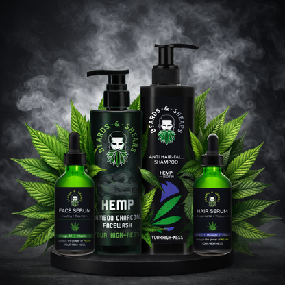 OG Hemp Combo - Anti Hair Fall Shampoo, Face Wash, Hair Growth Serum, Face Serum
