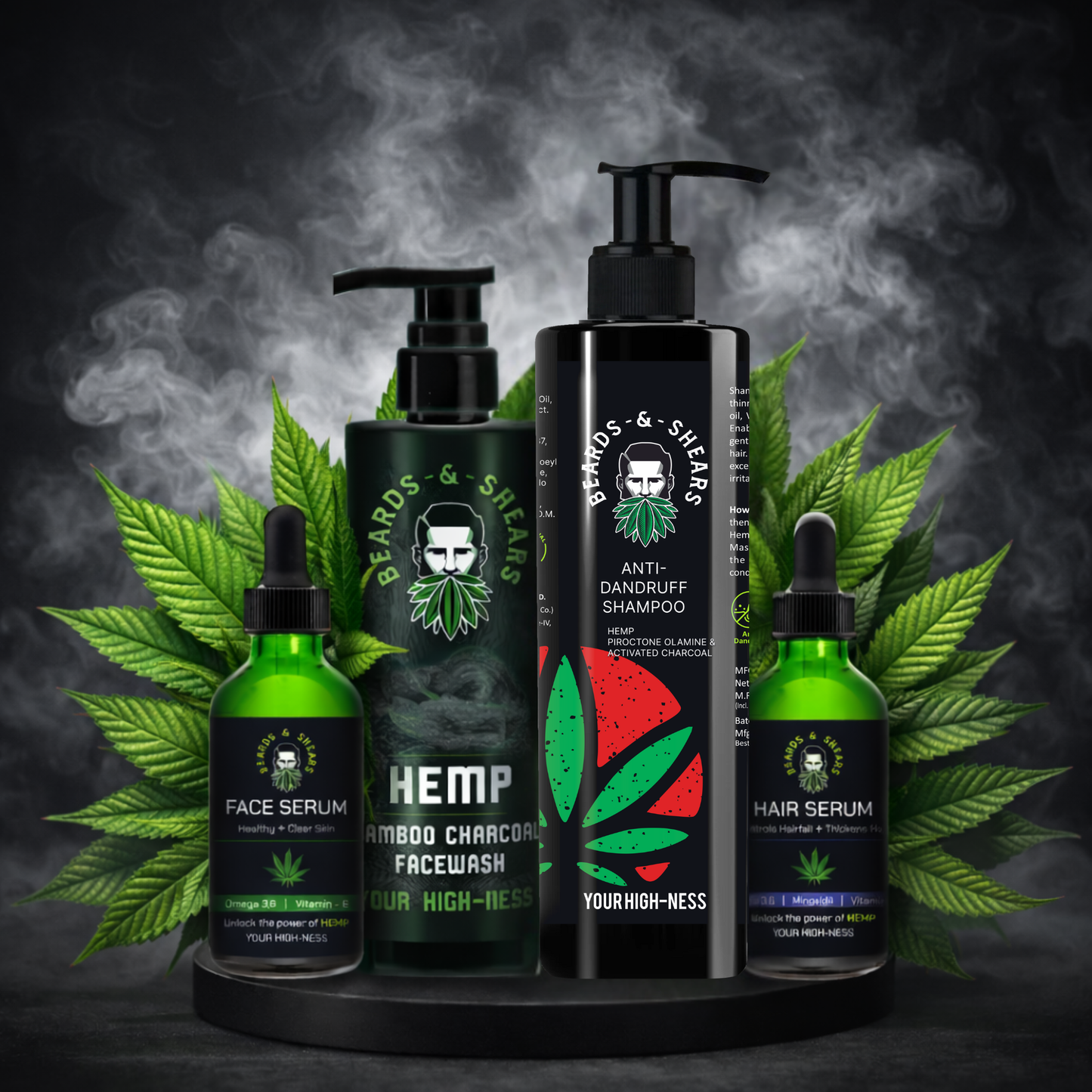OG Hemp Combo - Anti Hair Fall Shampoo, Face Wash, Hair Growth Serum, Face Serum