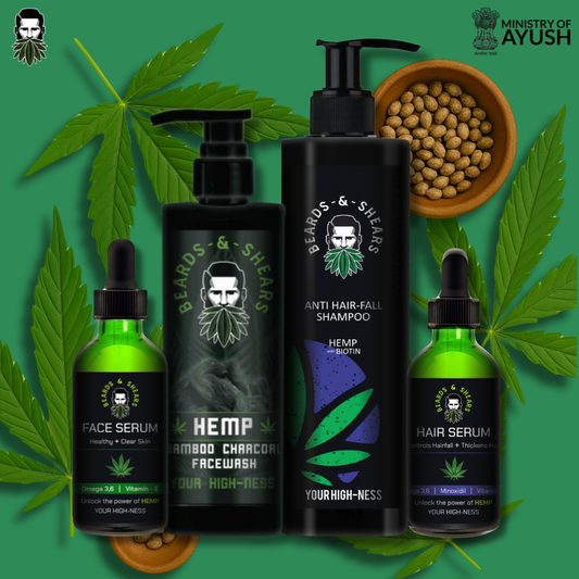 The Ultimate Grooming Combo For Men - Prevents Hair Fall, Hair Loss, Acne, De-Tans, Removes Pollution for Skin and Scalp!